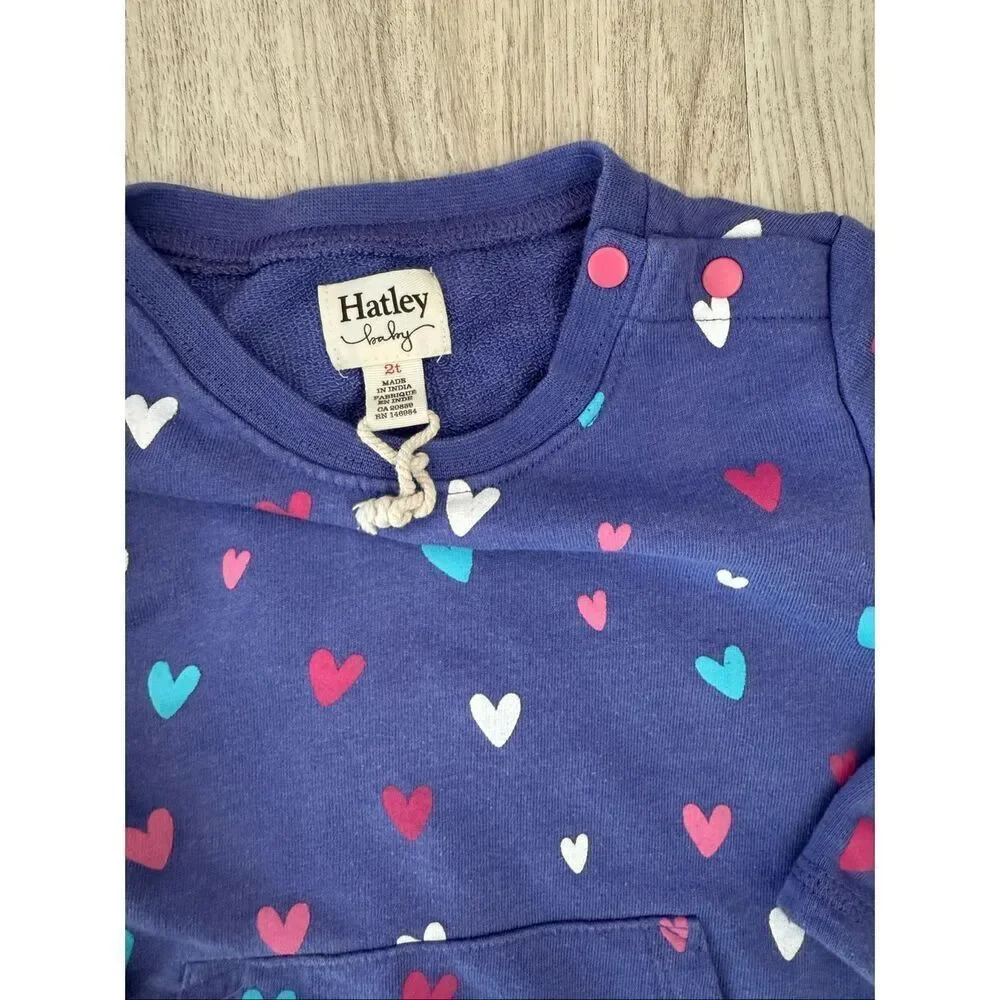 Hatley 2T Toddler Girl Dress Hatley Confetti Hearts - Iris